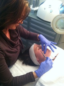 Yep, that's me getting a scalpel shave.